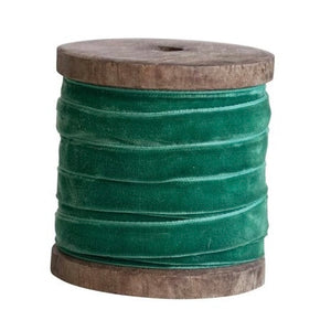 10 Yard Velvet Ribbon on Wood Spool, 3 Colors