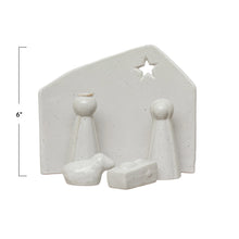 Load image into Gallery viewer, Stoneware Nativity with Glaze, Set of 5