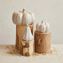 Load image into Gallery viewer, Stoneware Pumpkin, Reactive Glaze, Cream Color Speckled