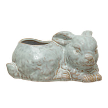 Load image into Gallery viewer, Stoneware Rabbit Planter, White