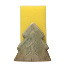 Load image into Gallery viewer, Stoneware Christmas Tree Sponge Holder with Glaze