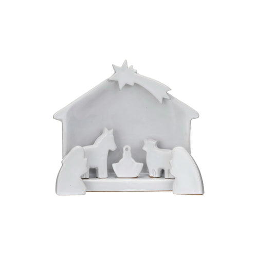 Stoneware Nativity with Reactive Glaze, 6 Pieces