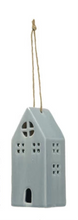 Load image into Gallery viewer, Stoneware LED House Ornament, 4 Colors, 2 Styles