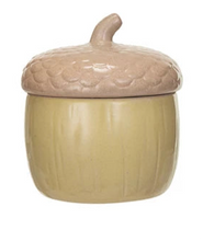 Load image into Gallery viewer, Stoneware Acorn Shaped Jar w/ Lid, Reactive Glaze, 3 Colors