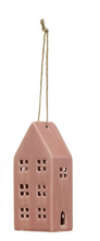 Load image into Gallery viewer, Stoneware LED House Ornament, 4 Colors, 2 Styles
