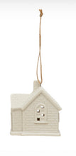 Load image into Gallery viewer, 3&quot;H Stoneware House Ornament w/ LED Light, White, 6 Styles