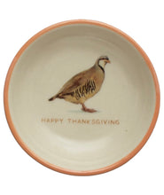 Load image into Gallery viewer, 3&quot; Round Stoneware Dish with Tan Color Rim and Game Birds, 4 Styles