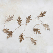 Load image into Gallery viewer, Birch Bark Oak Leaf Shaped Garland w/ Jute Cord, Natural