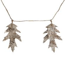 Load image into Gallery viewer, Birch Bark Oak Leaf Shaped Garland w/ Jute Cord, Natural