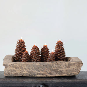 Unscented Pinecone Shaped Candle, Brown