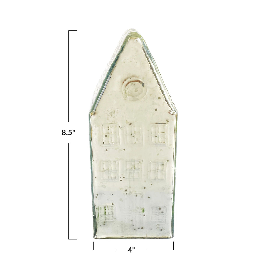 Mercury Glass House, Silver Finish