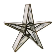 Load image into Gallery viewer, Glass Star Candle Holder, Mirrored - Brass