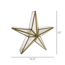 Load image into Gallery viewer, Glass Star Candle Holder, Mirrored - Brass