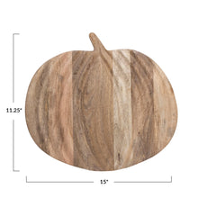 Load image into Gallery viewer, Mango Wood Pumpkin Shaped Cheese/Serving Board, Natural