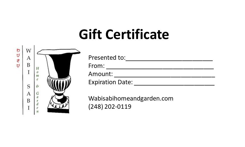 Wabi Sabi Home & Garden Gift Certificate