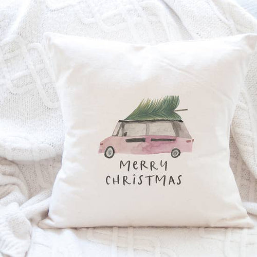 Christmas Van - Cotton Canvas Pillow