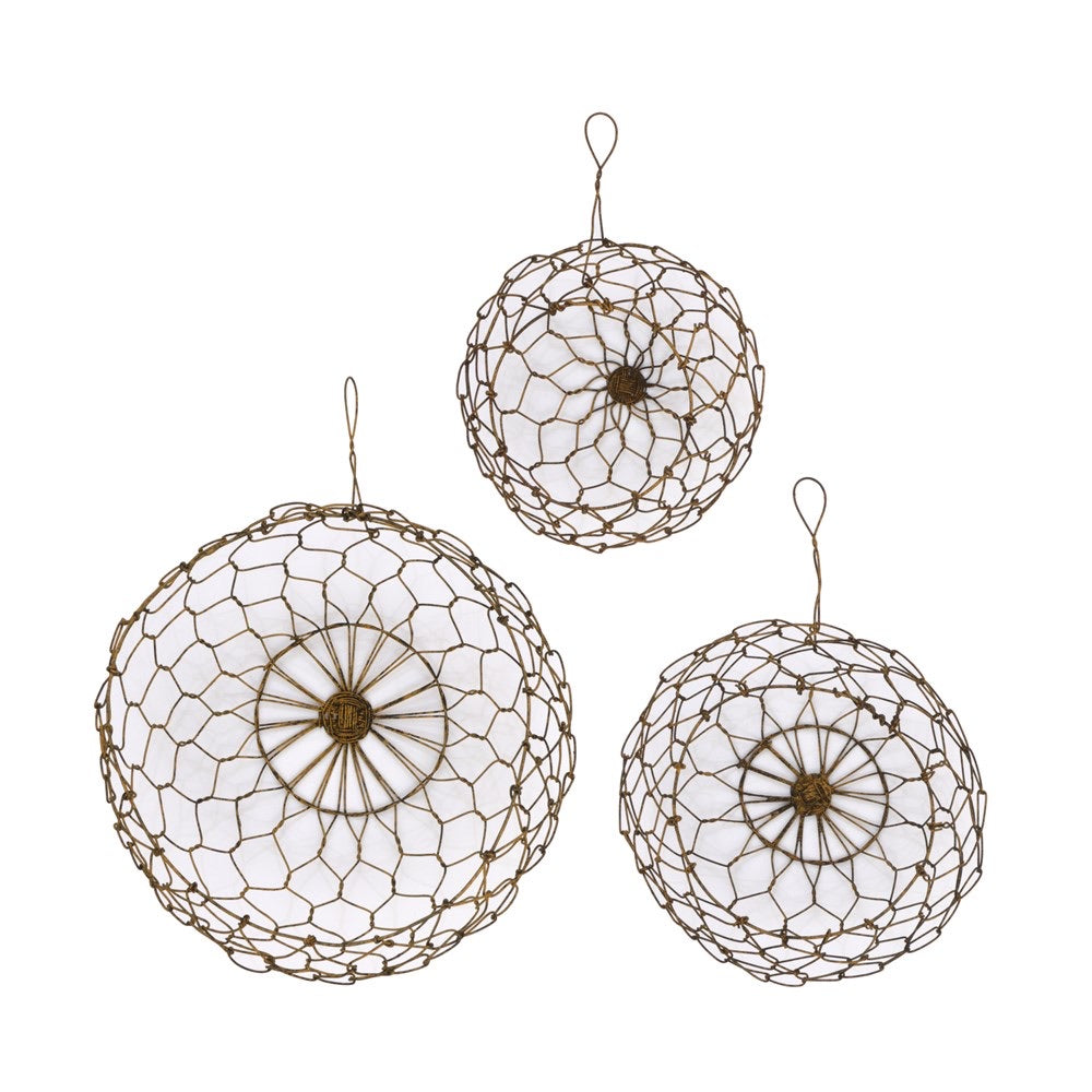 Round Wire Hanging Baskets, Set of 3