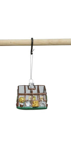 Hand-Painted Glass Greenhouse Ornament