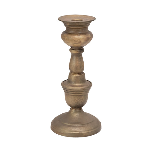 Metal Taper Holder, Antique Brass Finish