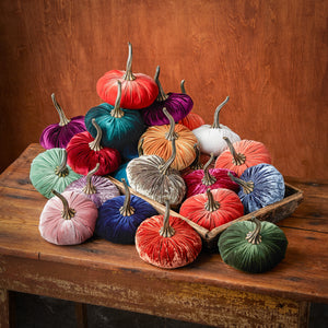 Handmade Small Velvet Pumpkins