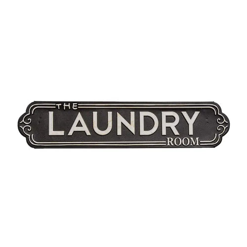 The Laundry Room Black Metal Sign