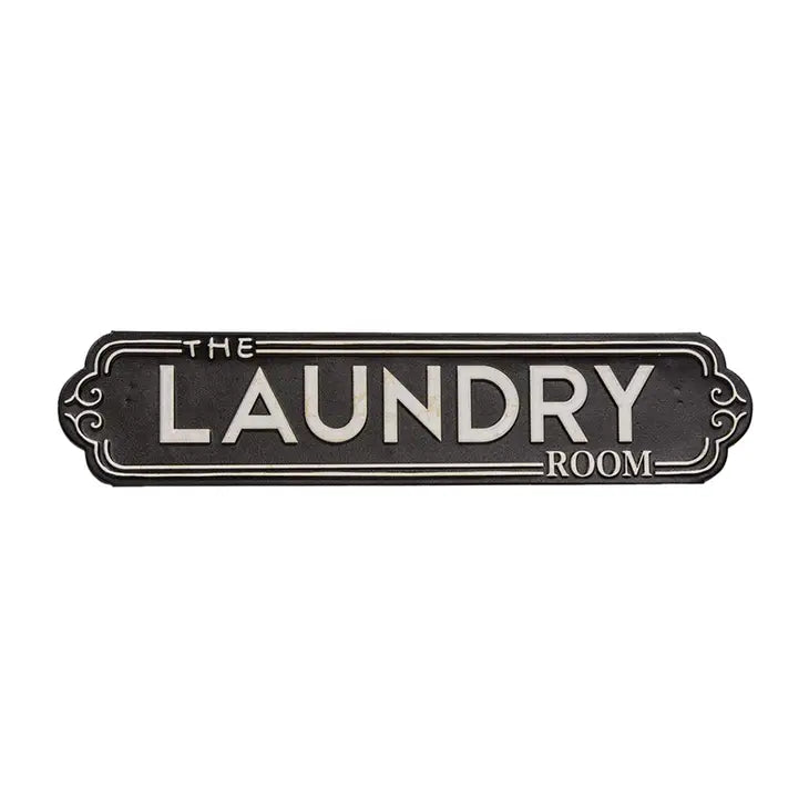 The Laundry Room Black Metal Sign