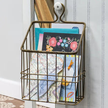 Load image into Gallery viewer, Rustic Gold Metal Wall Basket