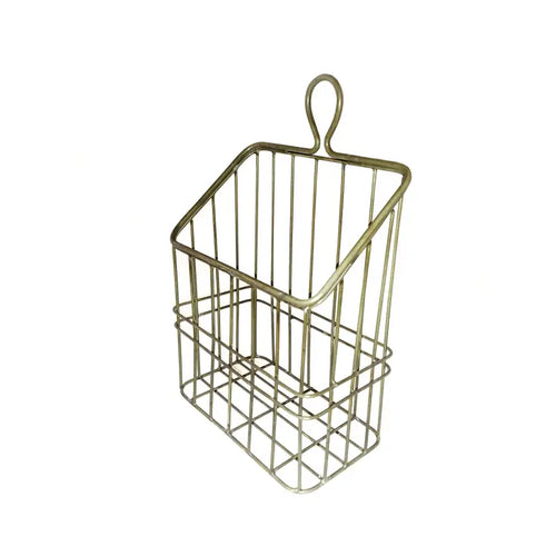 Rustic Gold Metal Wall Basket