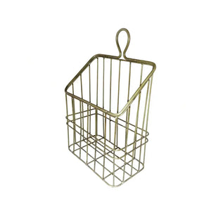 Rustic Gold Metal Wall Basket