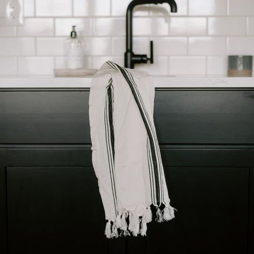 Savannah Turkish Cotton + Bamboo Hand Towel - Five Stripe