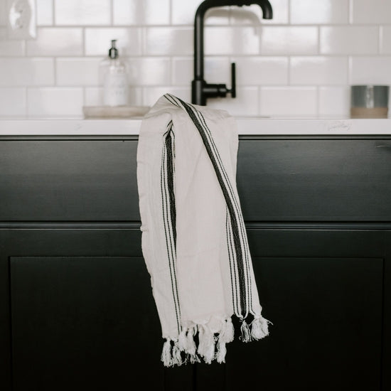 Savannah Turkish Cotton + Bamboo Hand Towel - Five Stripe