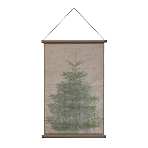 Scroll Wall Decor with Christmas Tree and Hanger
