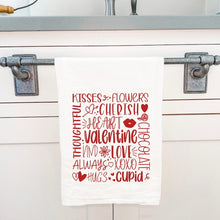 Load image into Gallery viewer, Valentine&#39;s Day Word Art - Cotton Tea Towel