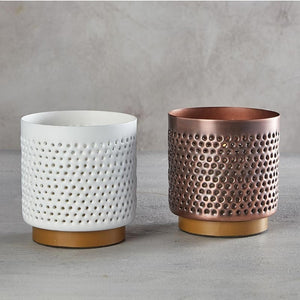 White Metal Candle Holder