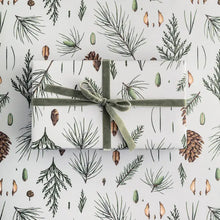 Load image into Gallery viewer, White Pine - Grey - Christmas Gift Wrap