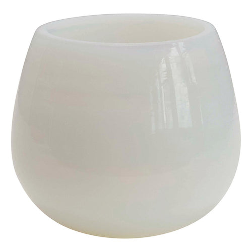 Glass Votive Holder, White Opal Finish