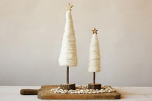 Load image into Gallery viewer, Wool Christmas Tree w/ Wood Base &amp; Star, Cream