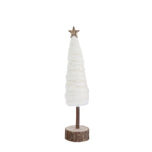 Load image into Gallery viewer, Wool Christmas Tree w/ Wood Base &amp; Star, Cream