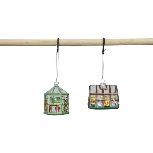 Hand-Painted Glass Greenhouse Ornament